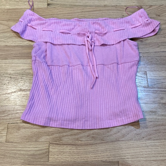 Kimchi Blue Tops - Kimchi pink Off-Shoulder Blouse